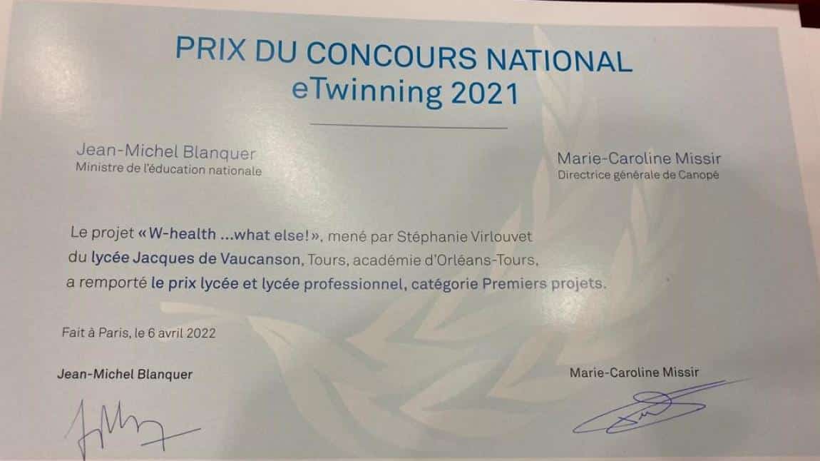 E-Twinning Projemiz Fransa'da Liseler Arasında 1'incilik Ödülü Aldı